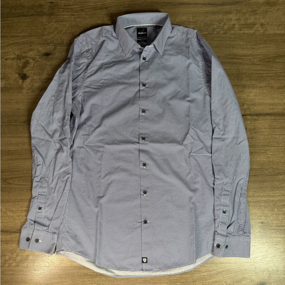 Strellson Men’s Long Sleeve Button Down Slim Fit Polo Dress/Casual Shirt 15/38